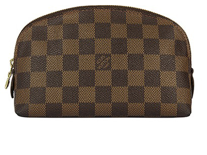 Louis Vuitton Damier Ebene Cosmetic Pouch, &pound;190, Accessories, Brown, Coated Canvas, Front view